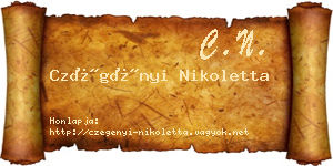 Czégényi Nikoletta névjegykártya