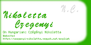nikoletta czegenyi business card