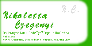 nikoletta czegenyi business card